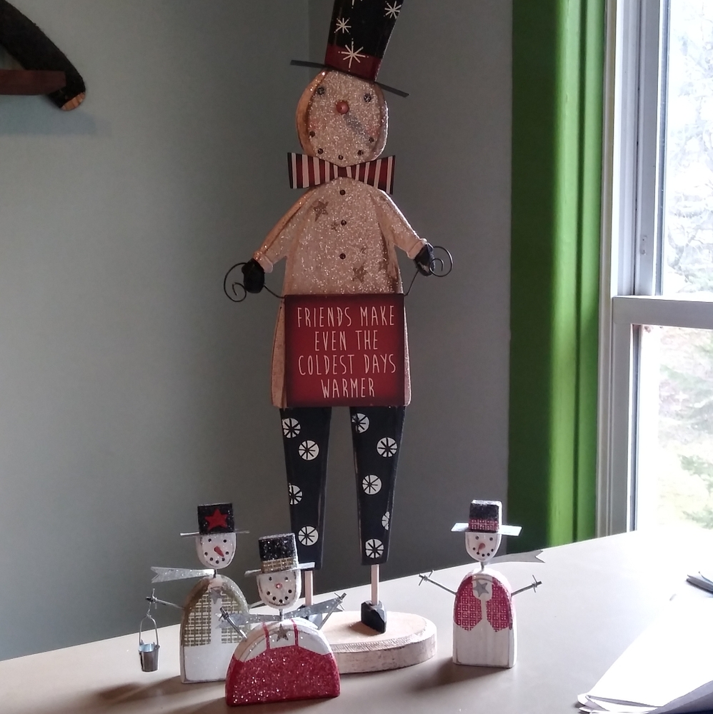 Primitive Wooden Snowmen lot